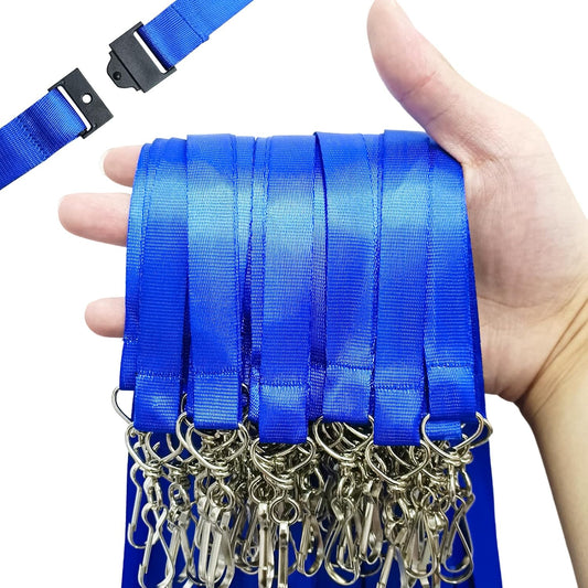 DE Breakaway Lanyards for Id Badges,Teacher Lanyard with with J-Hook Bulk Flat Lanyards for Name tag ID Badges Holder