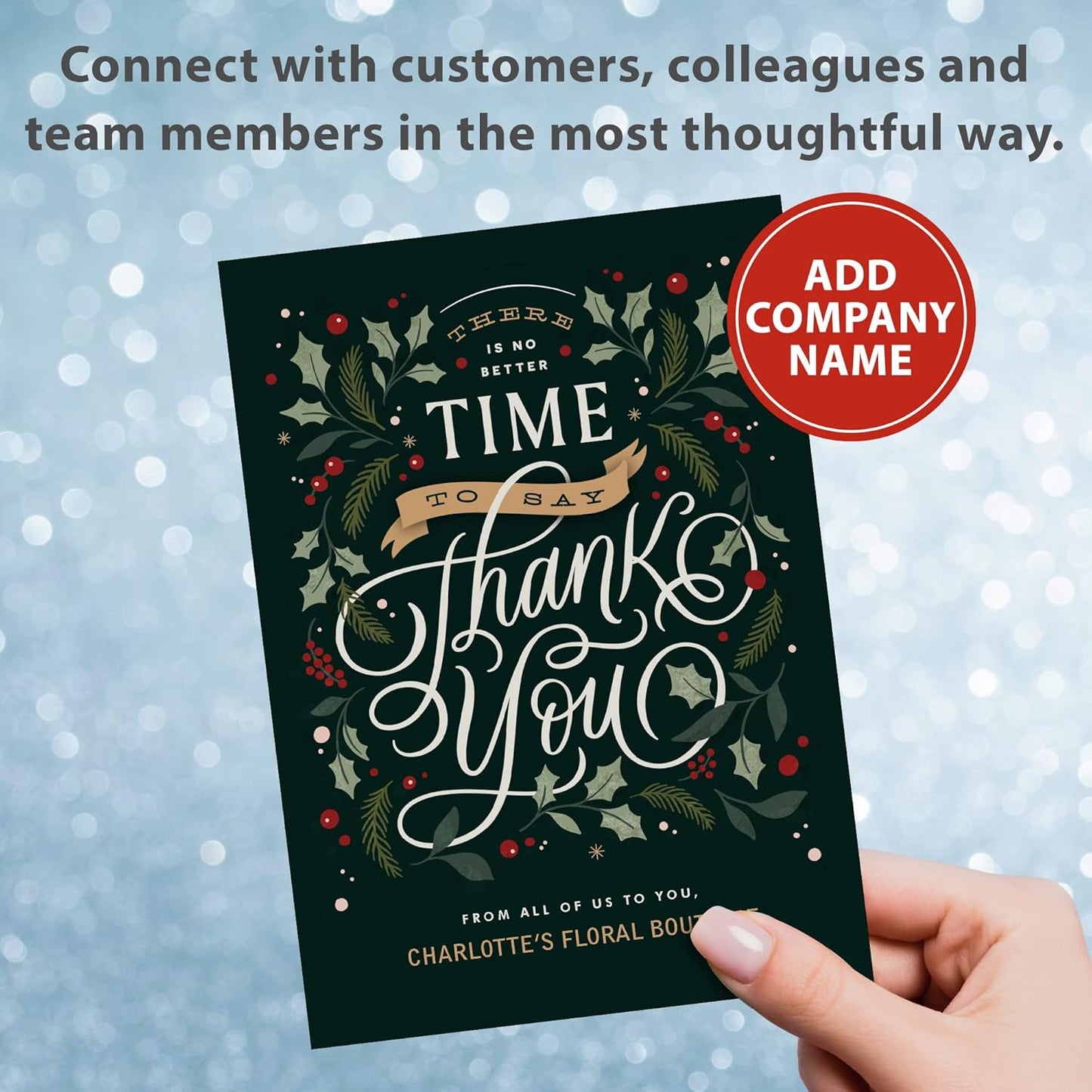 Let's Make Memories Personalized Business Christmas Cards with Envelopes - Premium Quality - 5x7-2025 Holiday Cards & White Envelopes - No Better Time - 50 ct