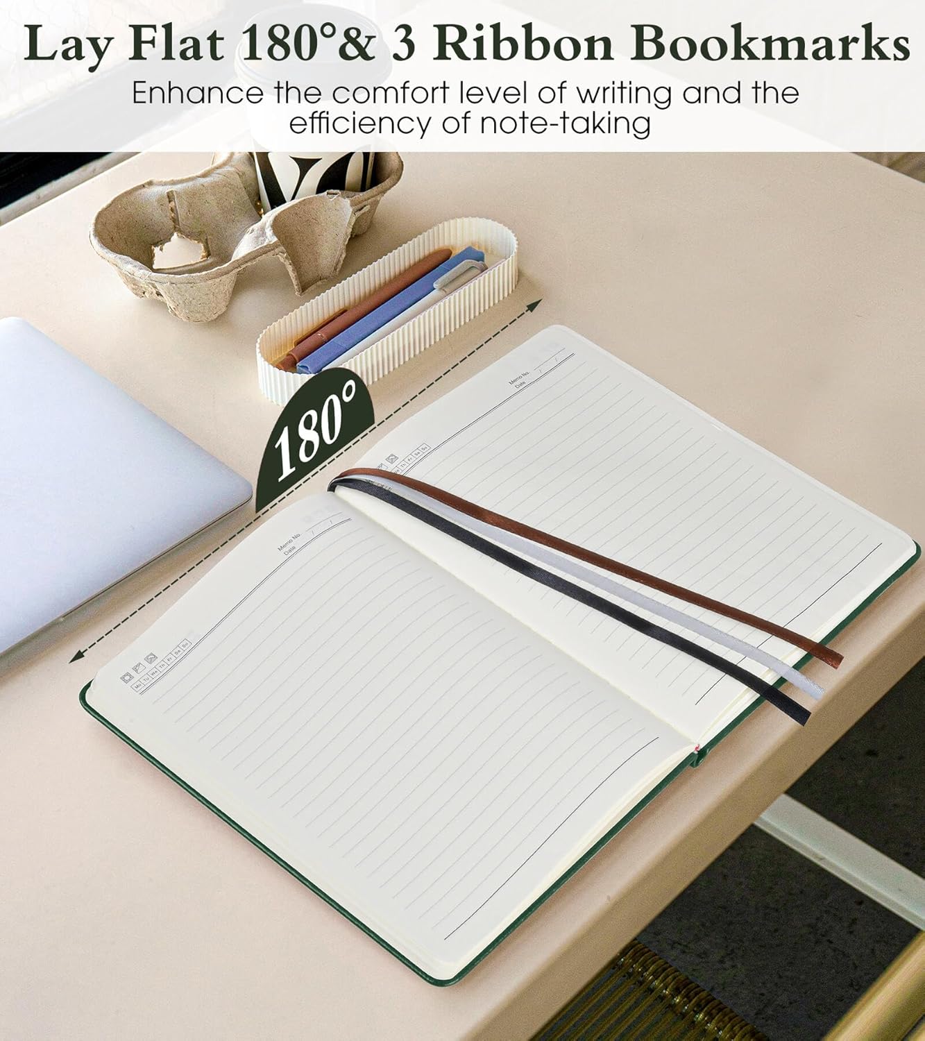 Lined Journal Notebook for Women Men, 160 Pages, A5 Hardcover Vintage Leather Journaling Notebooks for Work, School, Note Taking, Travel, Bible Study, Daily Diary for Writing 5.8"x8.5" (Green)