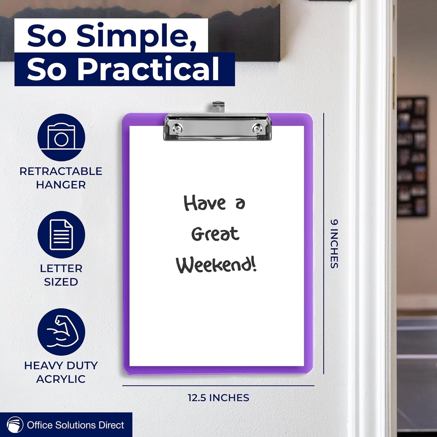 Plastic Clipboards with Low Profile Clip Set of 6-12.5 x 9 Inch Multi Color Plastic Clipboards Bulk - Clear Clip Boards Bulk Classroom Holds 100 Sheets, Acrylic Clipboard Clear 6 Pack