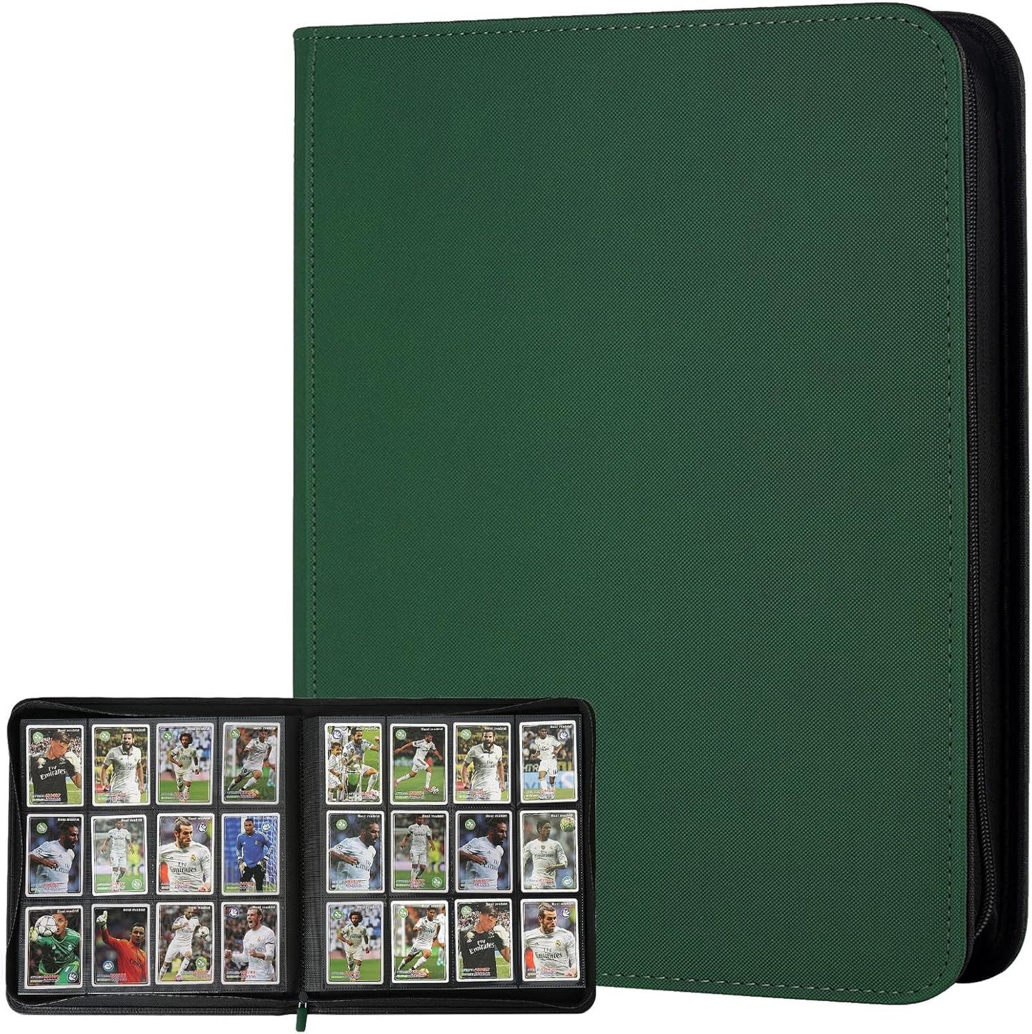 Trading Card Binder 12 Pocket, GERMUN PU Cover Card Binder for 720 Cards, Premium Trading Card Holder Folders, Double Sided Pocket Card Album for MTG, TCG (Dark Green)