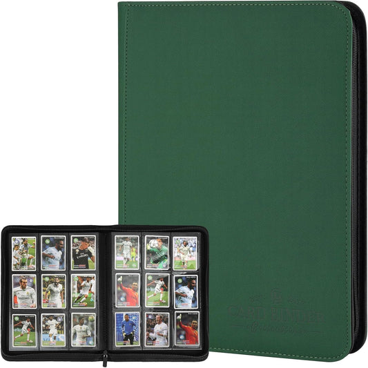 9 Pockets Card Binder,Premium Zip Trading Card Binder,540 Double Sided Pocket PU Collection Binder, Collector Album, Card Folder for MTG, TCG, Business Cards.(Blackish Green)