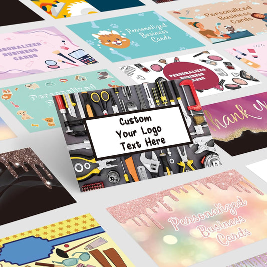 Custom Business Cards Customizable with Logo Text,Personalized Business Cards Photo Printable Cards 1000 500 200 100 Double Sided Customize Cards for Small Business Waterproof