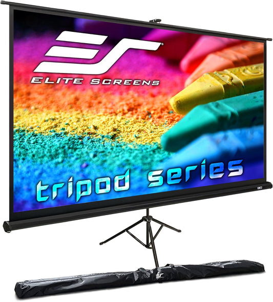 Elite Screens Tripod Series, 72-INCH 16:9, Indoor Outdoor Projector Screen, 8K / 4K Ultra HD 3D Ready, 2-Year Warranty, T72UWH
