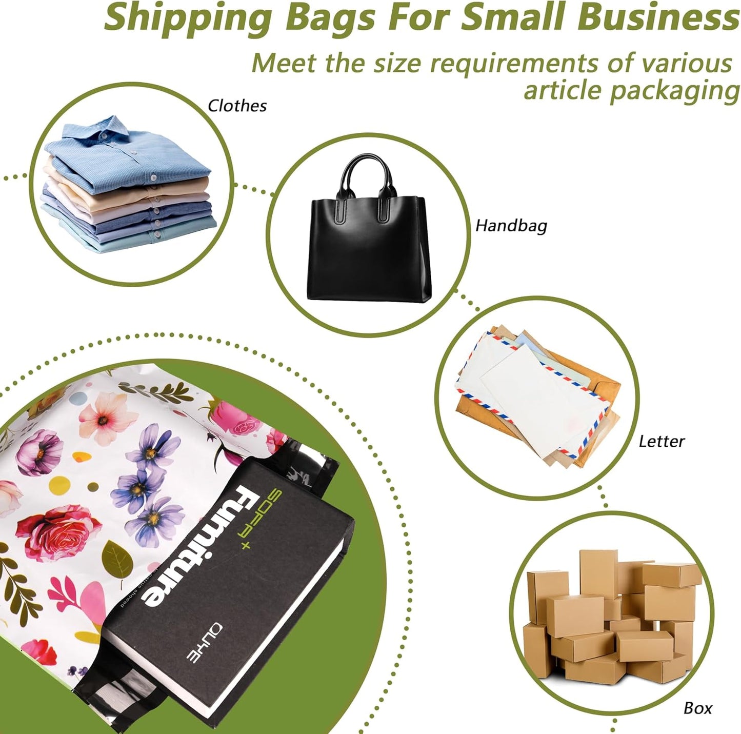 Poly Mailers 6x9 Inch 100 Pcs - Bud Printed Shipping Bags, 2.4mil Thickness, Waterproof and Tear Resistant Mailing Envelopes, Self-Sealing Packaging Bags for Small Business