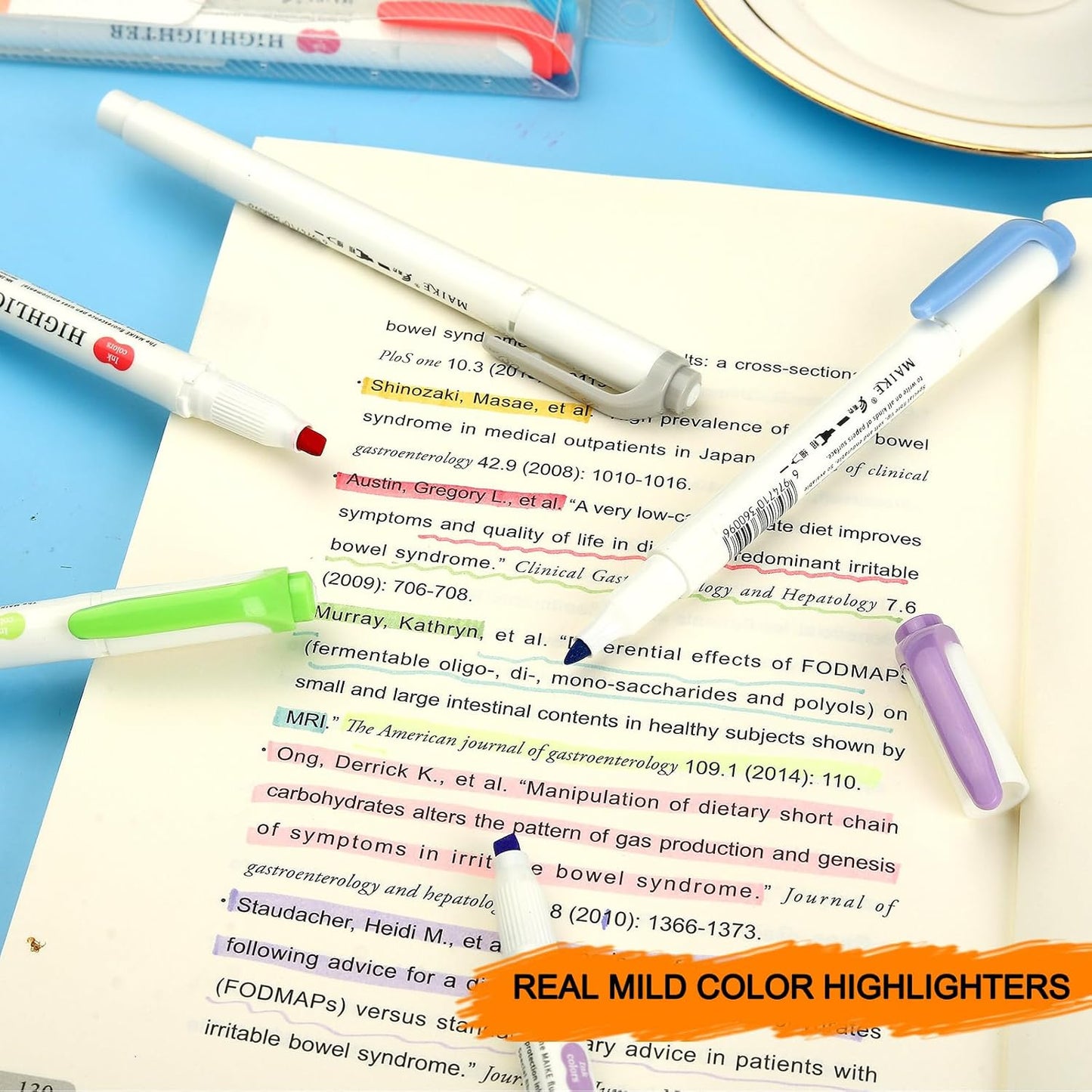 Assorted Colors Highlighters, Pastel Highlighter Real Mild Markers Dual Tip Highlighter Markers Chisel and Fine Tips for Coloring, Underlining, Highlighting (35colors)