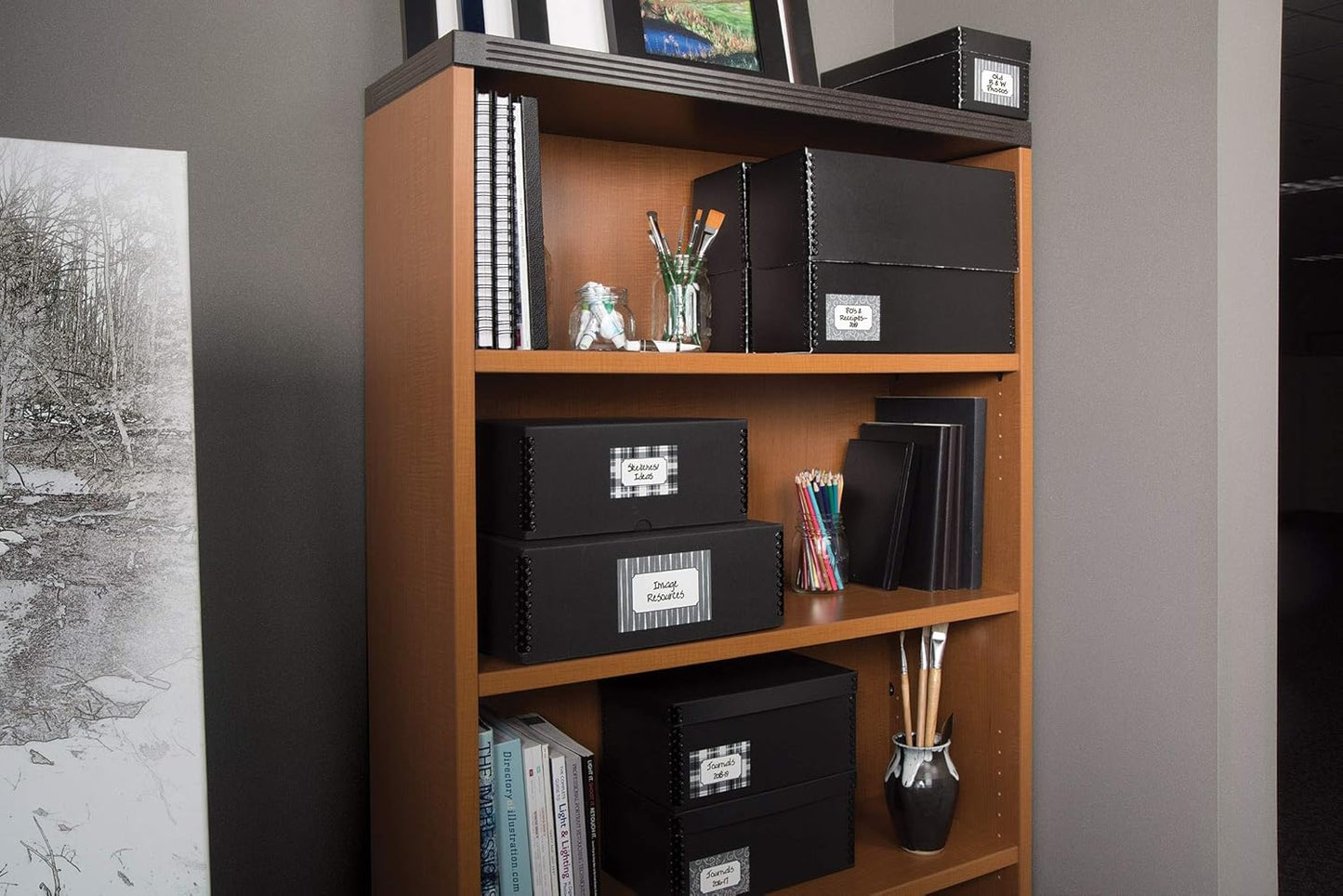 Gaylord Archival Black Flip-Top Document Storage Box - 2 1/2W x 12 1/4L x 10 1/4" H