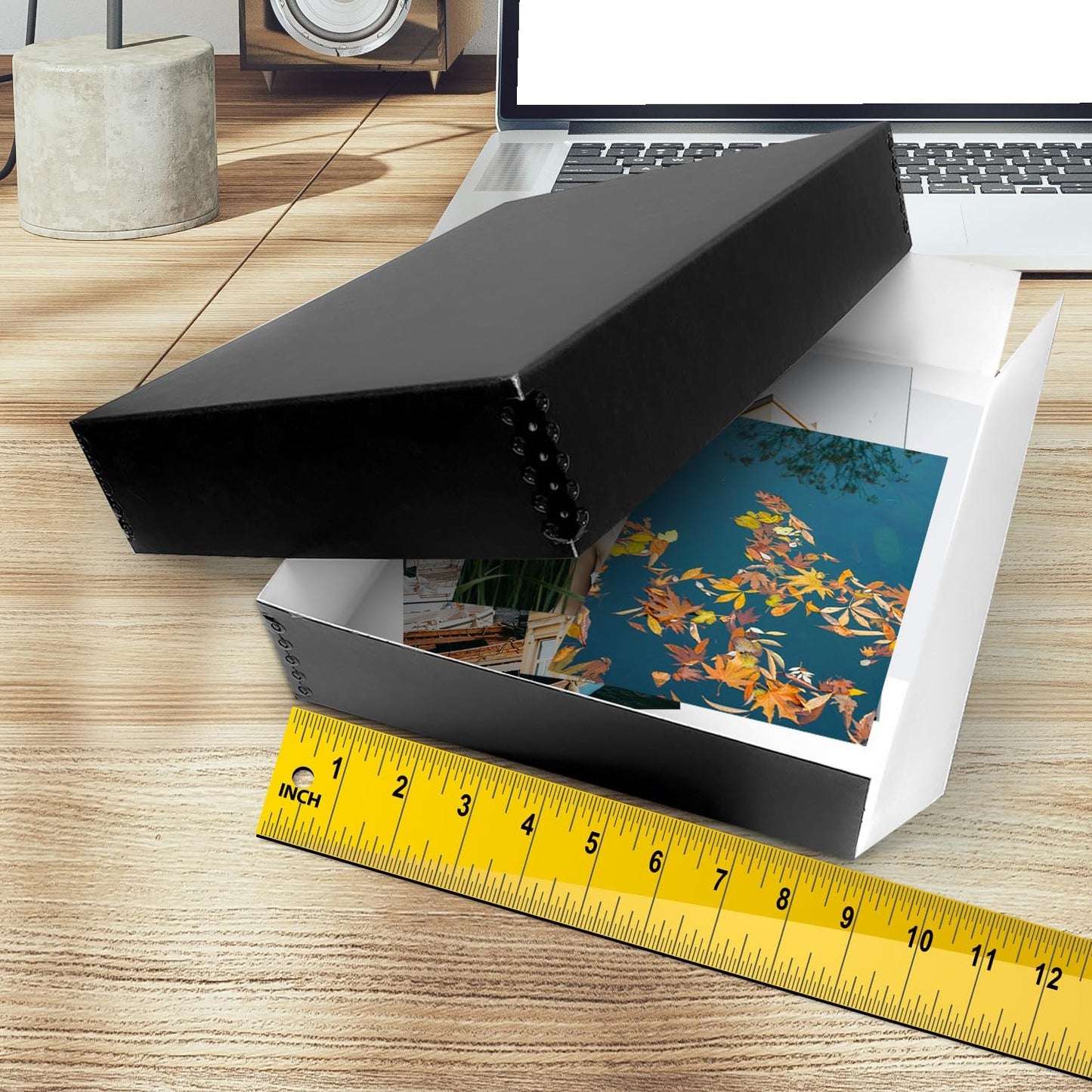 Golden State Art, Acid-Free Archival 8x10 Inches Metal Edge Drop Front Museum Photo Storage Box, Preserve Documents, Prints, Pictures, Photographs, Arts And Crafts, Black