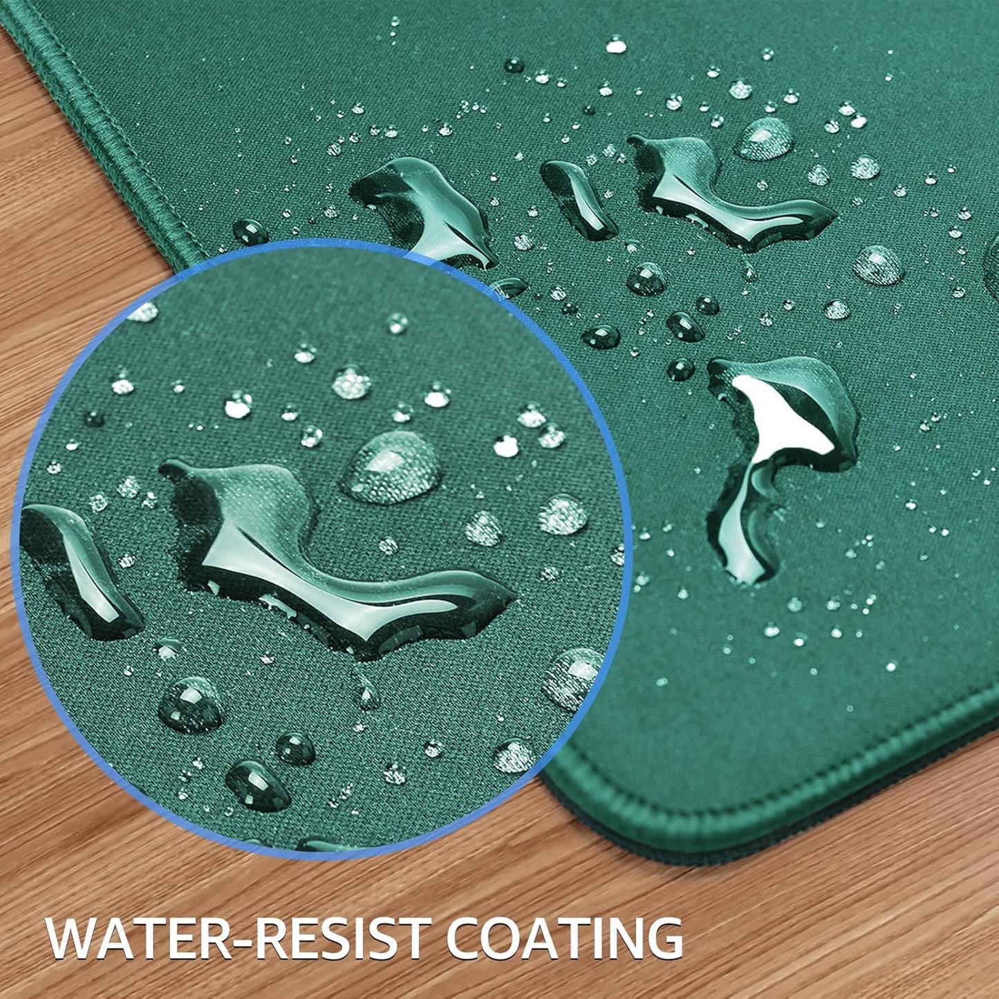 KTRIO Large Gaming Mouse Pad with Stitched Edges, Extended Mousepad with Superior Micro-Weave Cloth, Non-Slip Base, Water Resist Keyboard Pad for Gamer, Office & Home, 31.5x15.7in, Forest Green