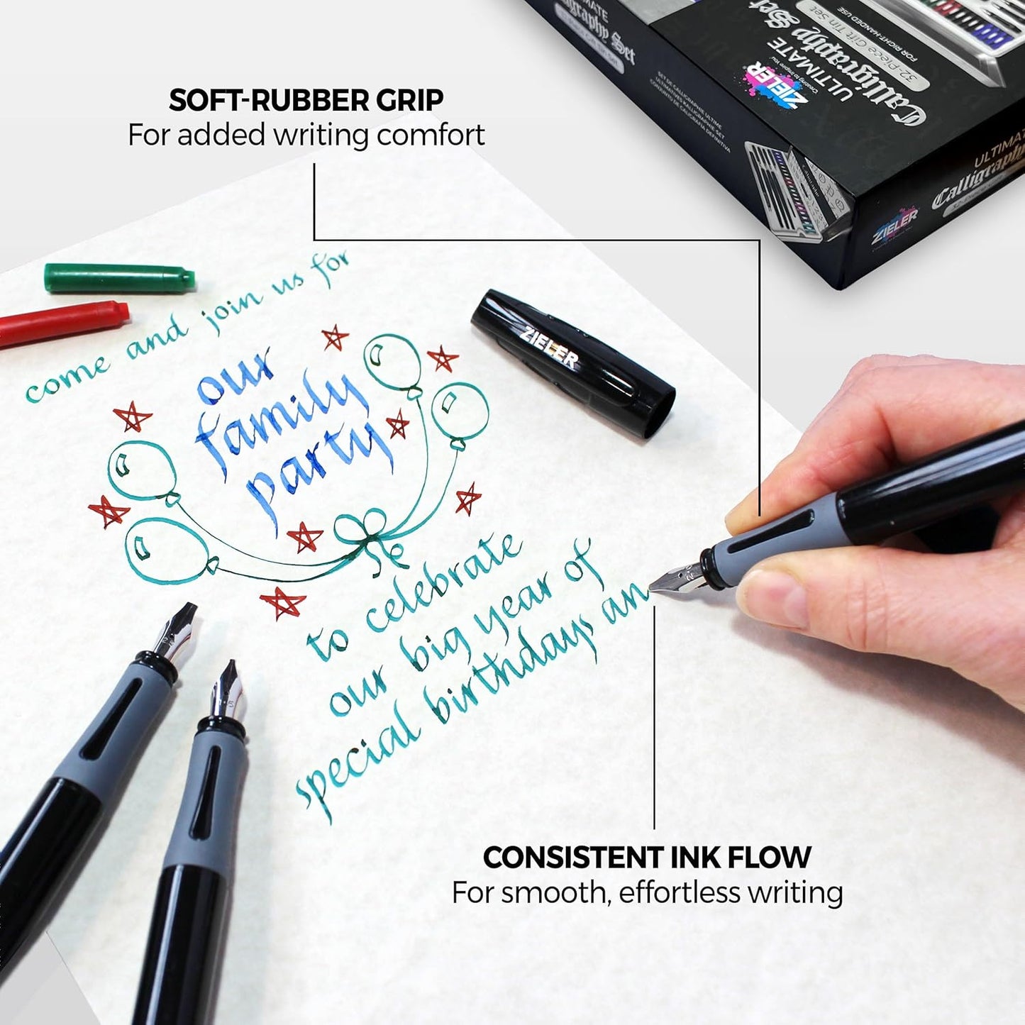 Ultimate Calligraphy Pen Gift Set (32 pieces), in a Tin Gift Box
