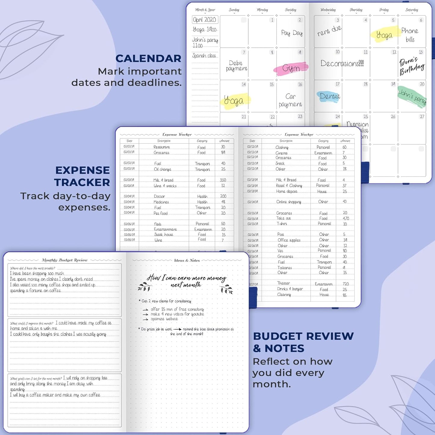 GoGirl Budget Planner – Monthly Financial Planner Organizer Budget Book. Expense Tracker Notebook Journal to Control Money, A5 (Royal Blue)