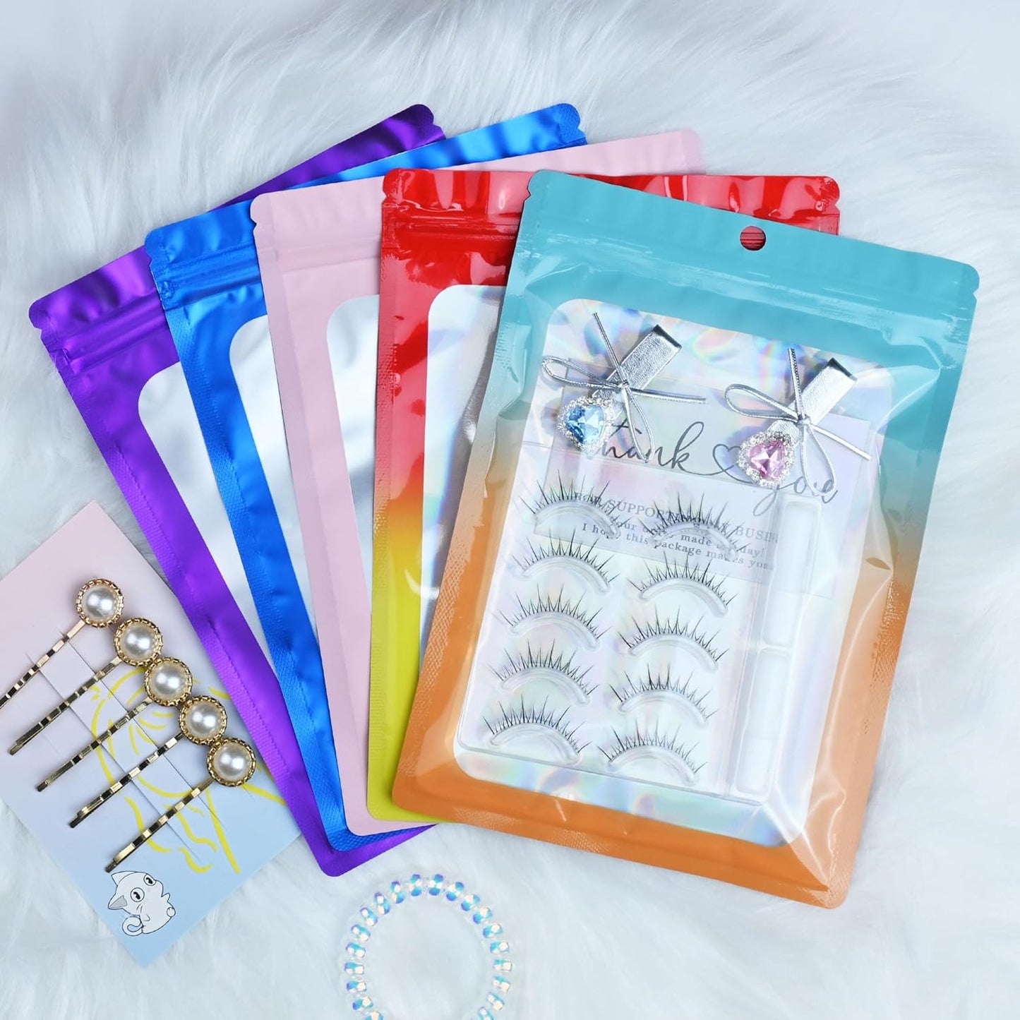 Resealable Mylar Pouch Bag Great for Office Home Party Favor Food Storage (100PCS, Purple Color, 3 x 4.7 inch)