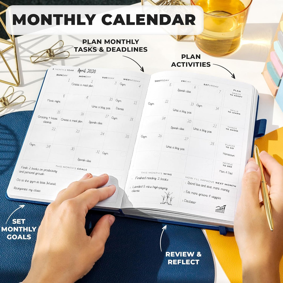 Clever Fox Planner Premium Edition – Undated Luxurious Weekly & Monthly Planner to Increase Productivity and Hit Your Goals – Organizer – Start Anytime, A5, Lasts 1 Year, Mystic Blue (Weekly)