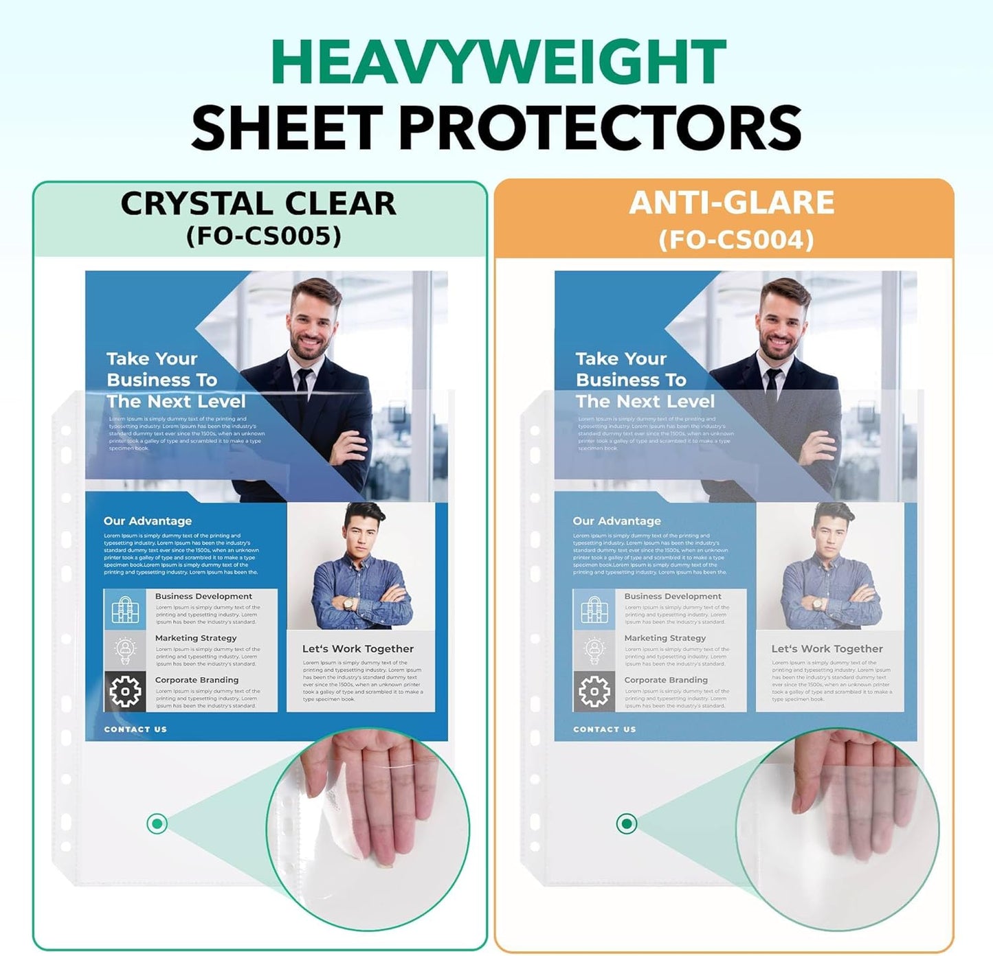500 Pack, 8.5 x11 Clear Sheet Protectors, Non-Glare, Extra Heavy Duty Page Protectors for 3 Ring Binder, Top Loading Plastic Sleeves