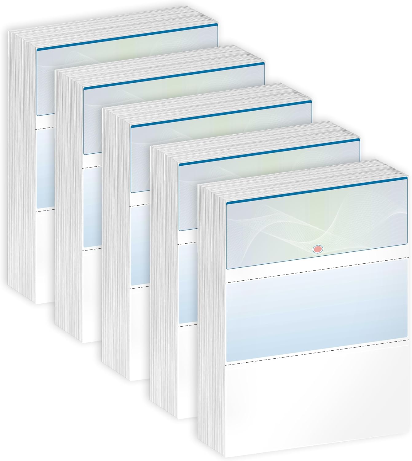 DocuGard Blue/Green Premier Prismatic Top High Security Check Paper - New - 18 Security Features - Laser/Inkjet Printer Compatible - 2500 Blank Business Checks (04570C) (2500)