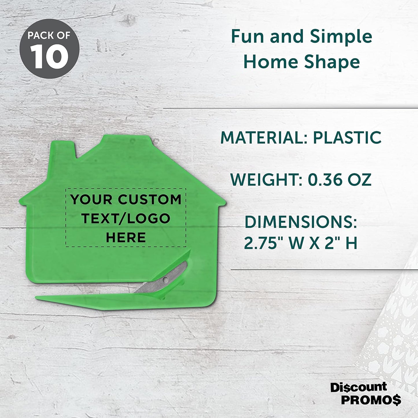 Custom House Letter Openers Set of 10, Personalized Bulk Pack - Perfect for Home or Office - TGreen