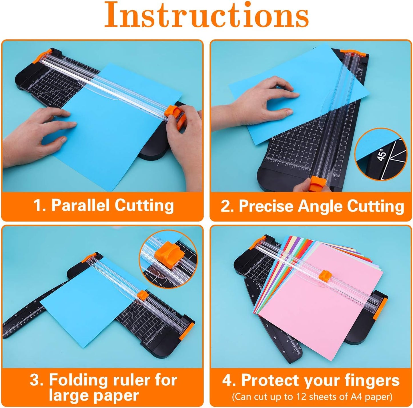 Famomatk 23PCS Weeding Tools for Vinyl, Craft Weeding Tools Set with 12Inch Paper Cutter and Trimmer for Scrapbooking,Silhouettes,Cameos,Lettering,Cutting,Craft Paper, Labels and Cardstock(Black)