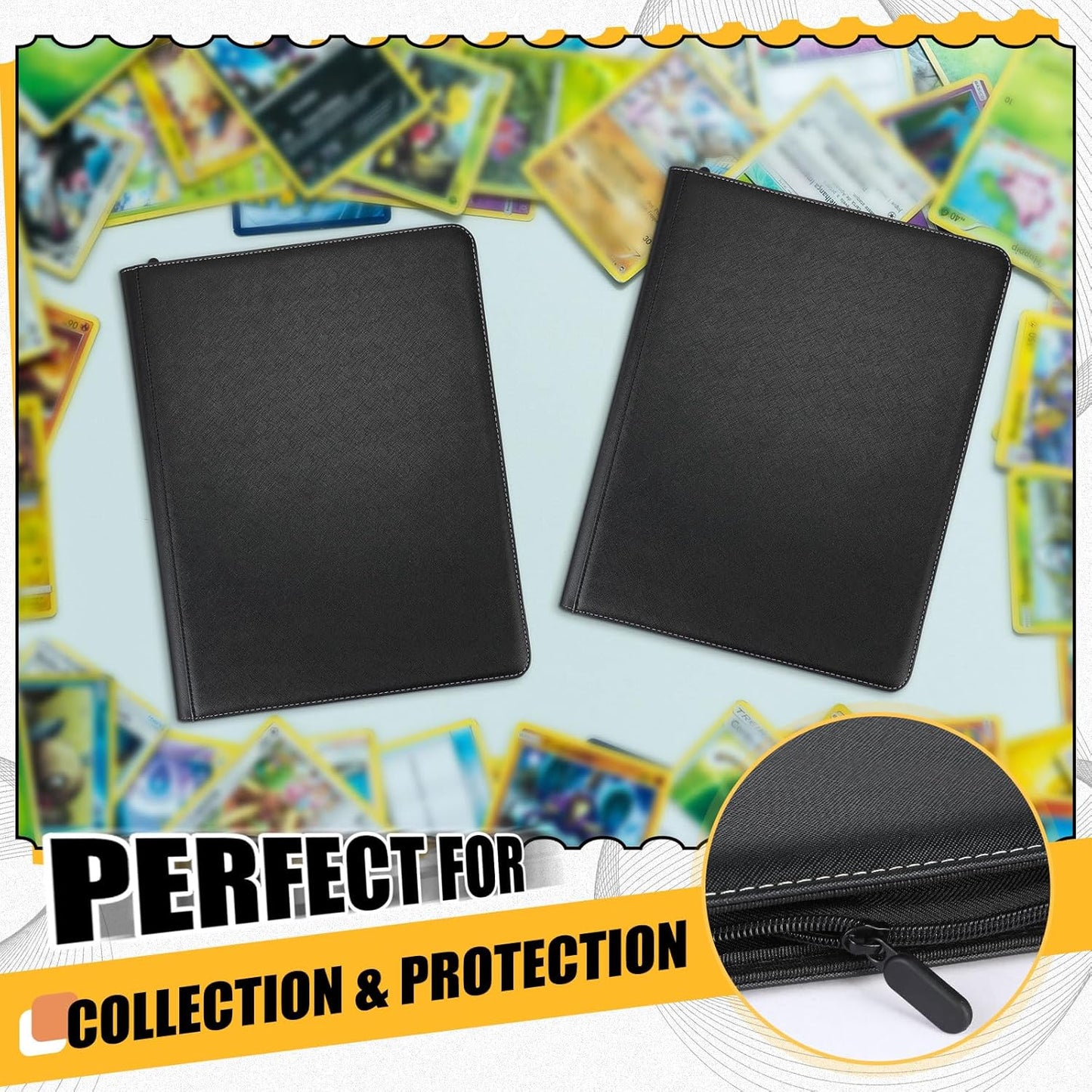 3 Pcs 16 Pocket Trading Card Binder 3000+ Pockets Binder Album Compatible with Mtg, Sports, Standard Size Card for Collector