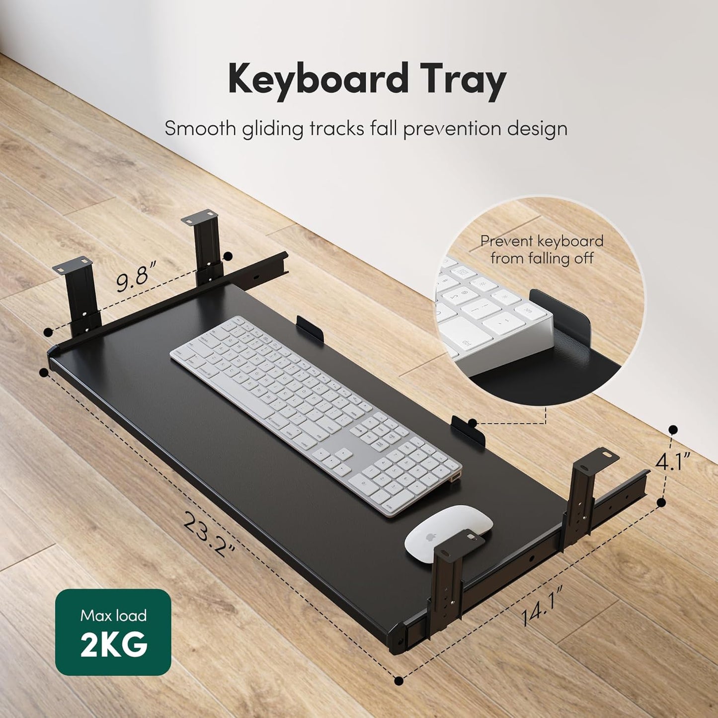 FEZIBO Standing Desk with Keyboard Tray, 55 x 24 Inch Adjustable Height Sit Stand Desk with Memory Presets for Home Office, Ergonomic Computer Workstation, Black