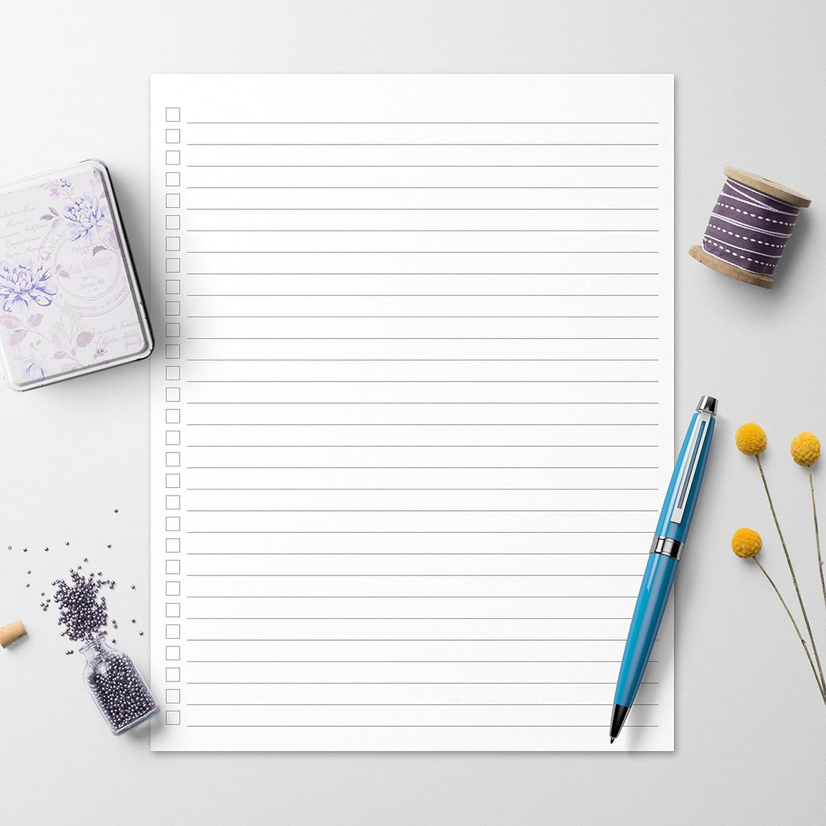 321Done Checklist Notepad - (8.5" x 11") Wide-Ruled Letter Size, to-Do's Notepad Tear Off, Planning Memo Pad, Planner Checklist Organizing - Made in USA - Unisex Minimalist Simple Checkboxes in List
