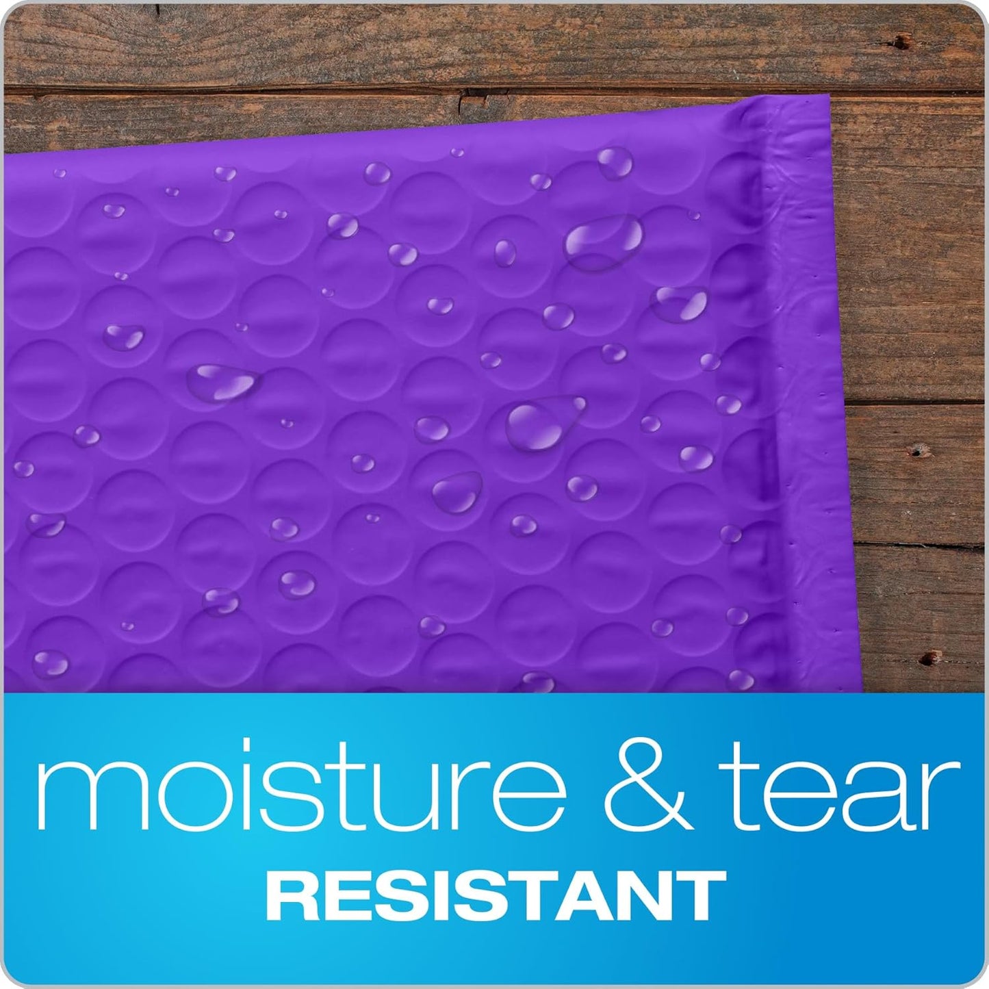 Quality Park Bubble Mailers, 8.25" x 11", Purple Poly Mailers, Padded Envelopes, Shipping Bags, Water Resistant, Self Seal, 25 Per Box (QUA85905)