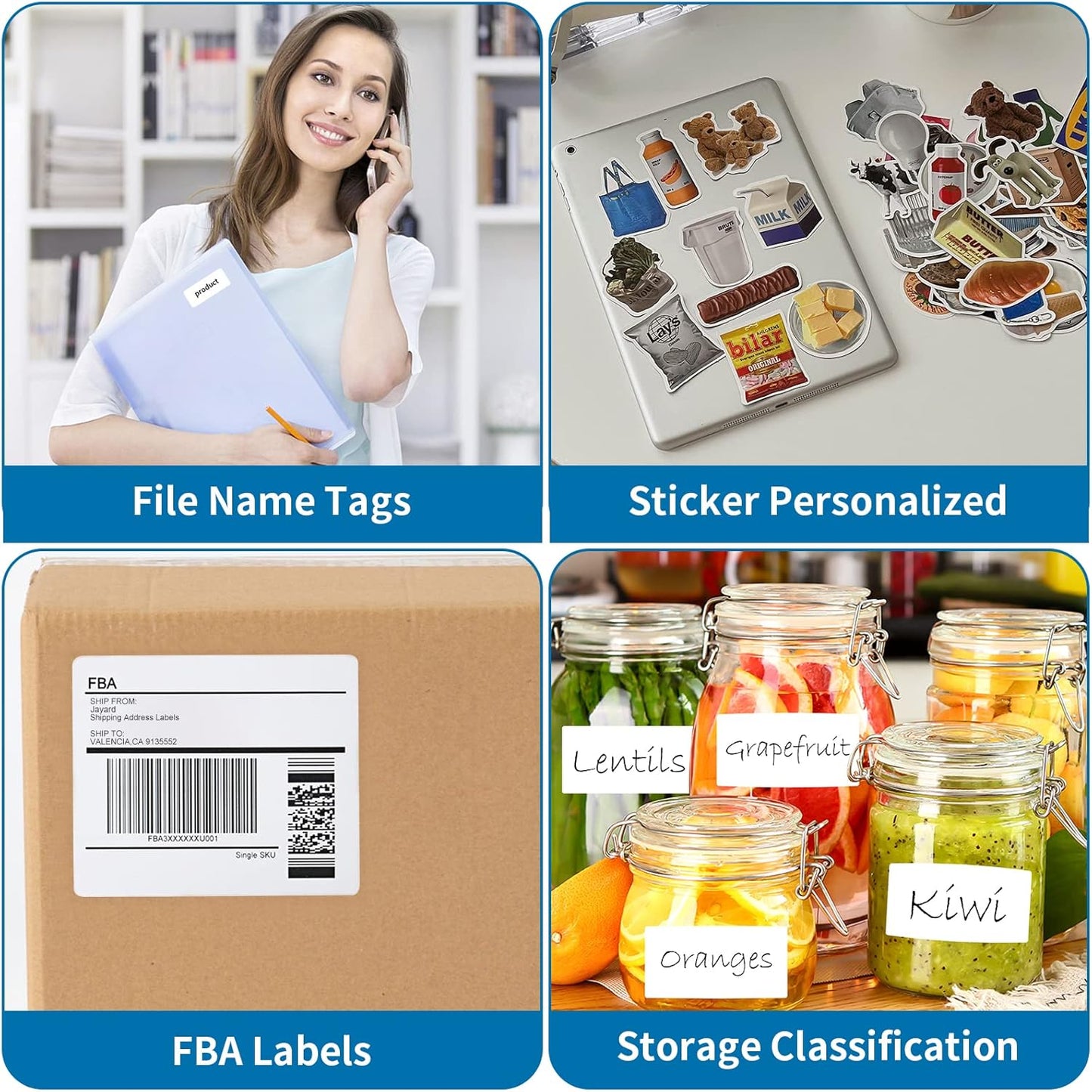 [30 Sheets 180 Labels] 3.33"x4" Printable White Shipping & Address Labels for Laser/Inkjet Printers