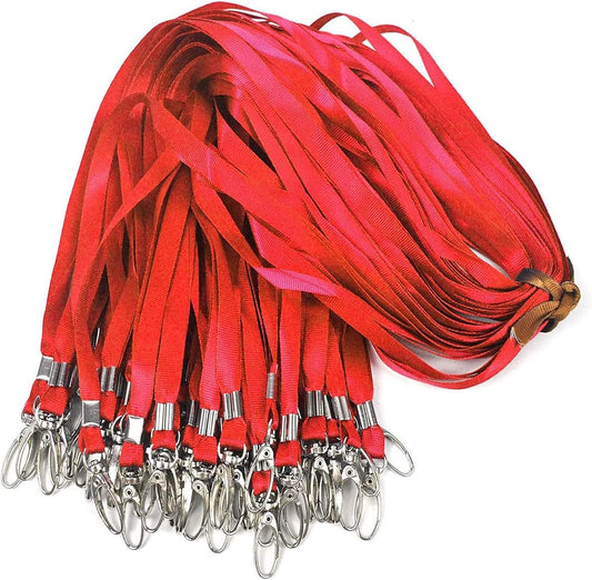 Lanyards 100Pcs Bulk Lanyard for Id Badges,Badge Lanyards Swivel Hooks Clips Great for Name Tags Badge