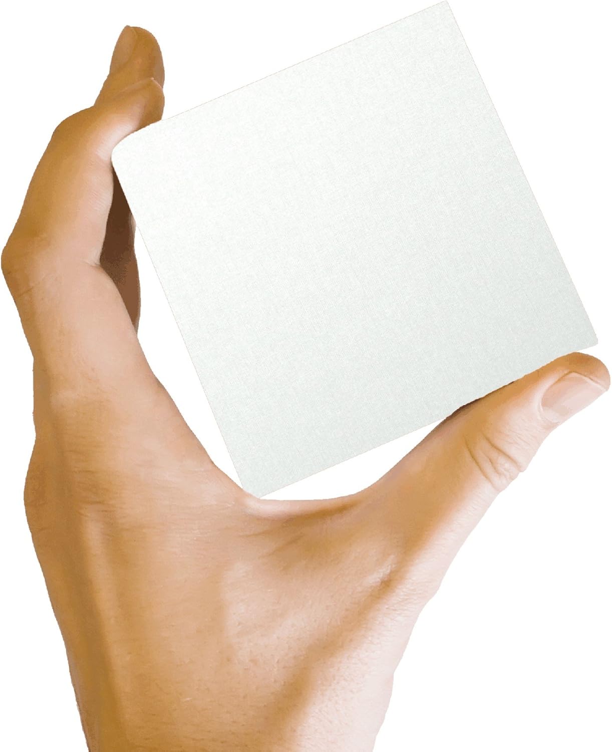 100 Bright White Linen 80# Cover Paper Sheets - 4" X 4" (4X4 Inches) Small Square Card Size - 80 lb/pound Card Weight - Fine Linen Textured Finish - Quality Cardstock