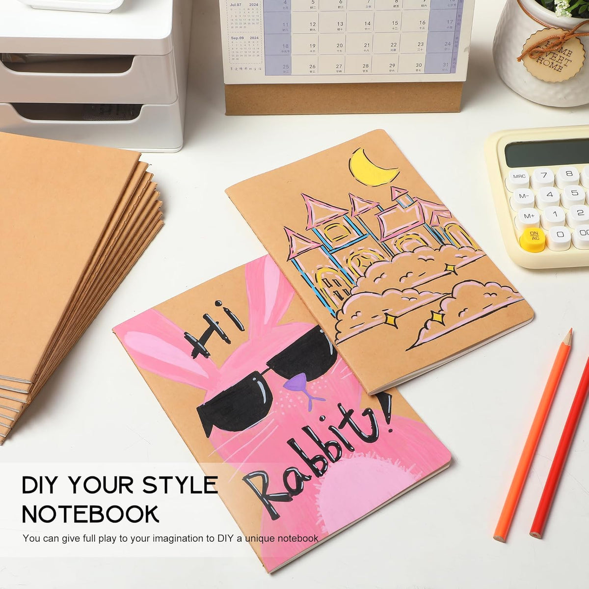 miikoul 24 Pack A5 Kraft Paper Notebook Lined Journal Bulk, 8.3 X 5.5 Inch, 60 Pages/30 Sheets, 80gsm, Travel Notebook Notepad for Adult, Students, Gift, Office, Back to School Supplies