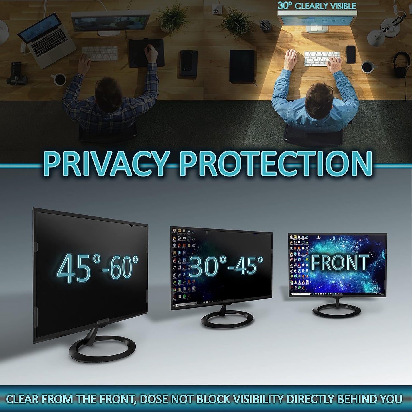 Privacy Screen Filter for 21.5 Inches (Screen Measured Diagonally) Desktop Computer Widescreen Monitor, Screen Filter size is 18.7 inch width x 10.5 inch height