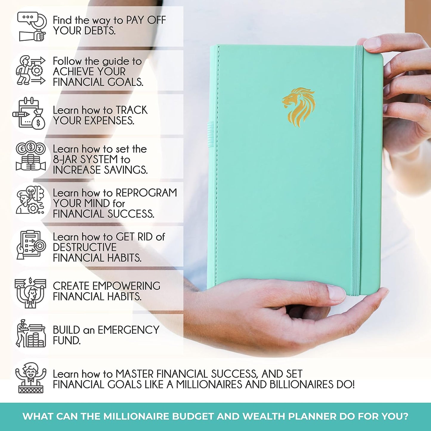 Financial Planner - Monthly Budget Planner & Monthly Bill Organizer | A 12-Month Journey to Financial Freedom | Bill Payment Tracker Organizer, Debt, Expense Tracker & Money Saving with Pockets