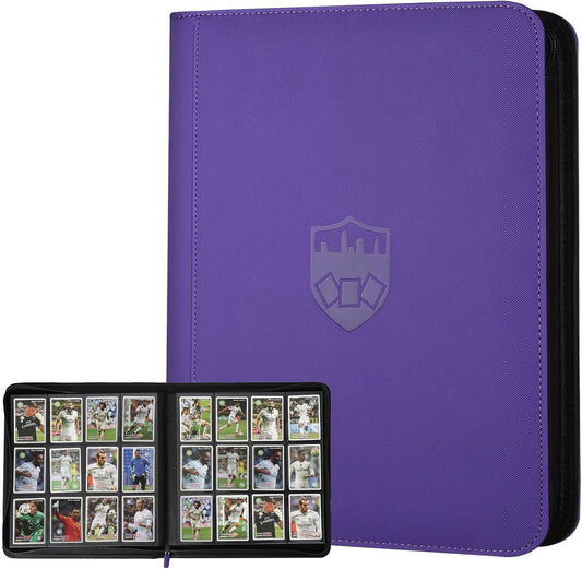 Trading Card Binder 12 Pocket, GERMUN PU Cover Card Binder for 720 Cards, Premium Trading Card Holder Folders, Double Sided Pocket Card Album for MTG, TCG (Purple)