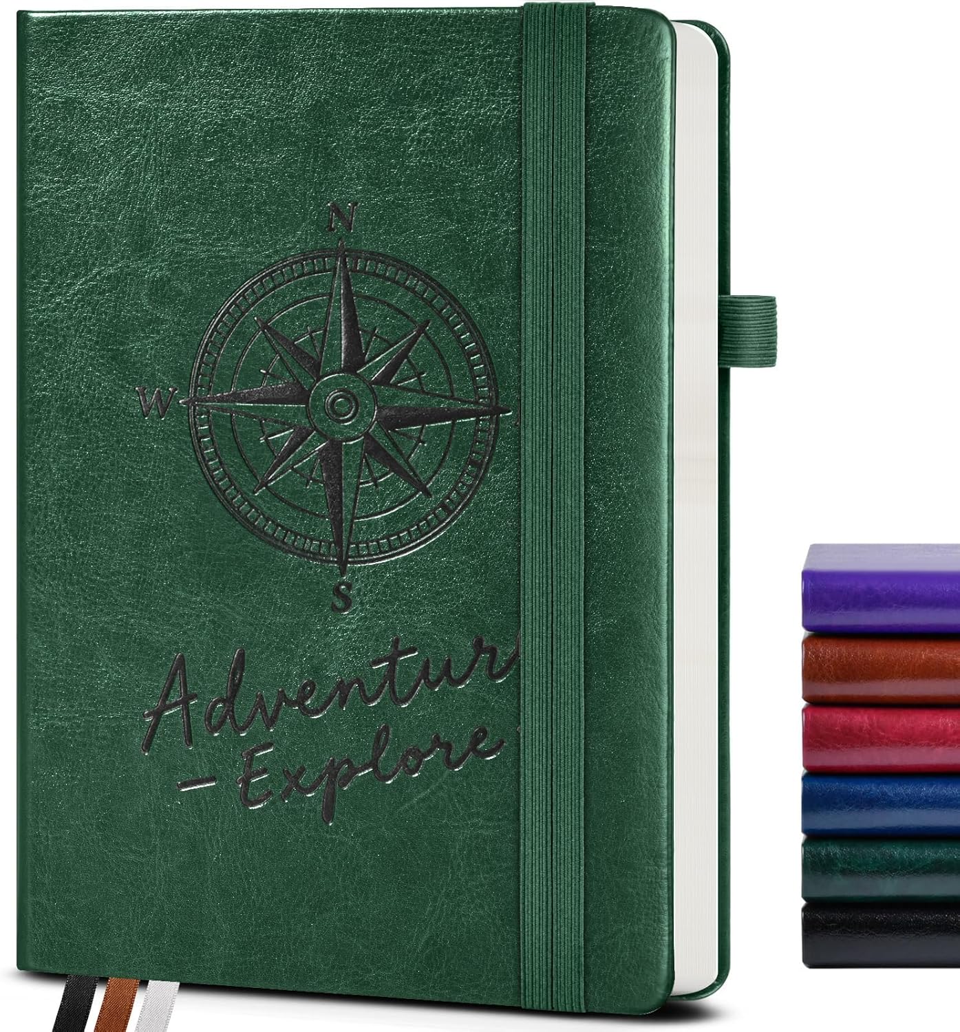 Lined Journal Notebook for Women Men, 160 Pages, A5 Hardcover Vintage Leather Journaling Notebooks for Work, School, Note Taking, Travel, Bible Study, Daily Diary for Writing 5.8"x8.5" (Green)