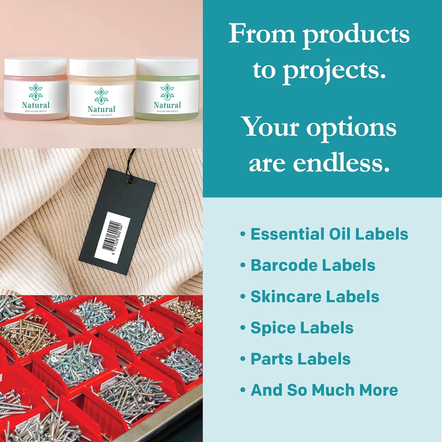 Premium Label Supply White Sticker Barcode Labels – 2" x 1" – Laser/Inkjet Compatible – (40 per Sheet), 500 Sheets – 20,000 Total Adhesive Labels