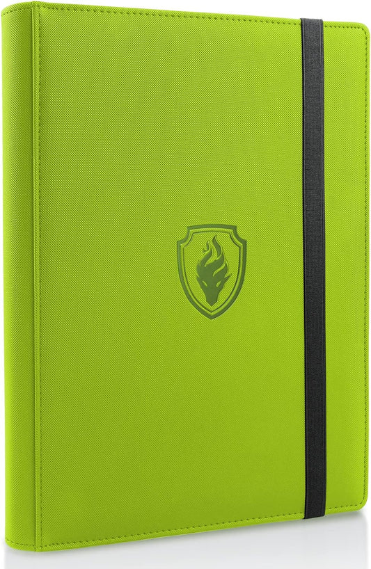 Premium Card Binder 9 Pocket, Fabmaker PU Cover Trading Card Binder for 360 Cards, Sturdy Card Collection Album, Card Holder Folders for YuGiOh, MTG, TCG, Game Cards & Sports Cards, Green