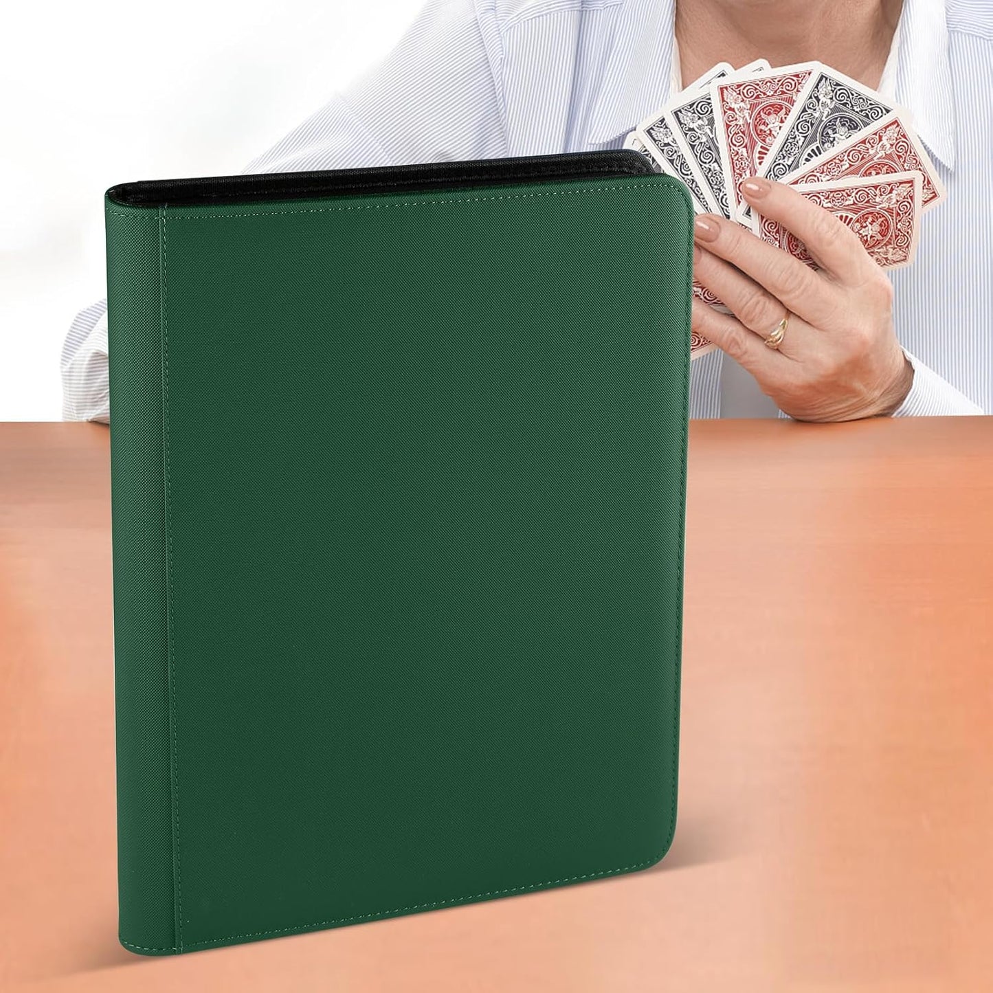 Trading Card Binder 12 Pocket, GERMUN PU Cover Card Binder for 720 Cards, Premium Trading Card Holder Folders, Double Sided Pocket Card Album for MTG, TCG (Dark Green)