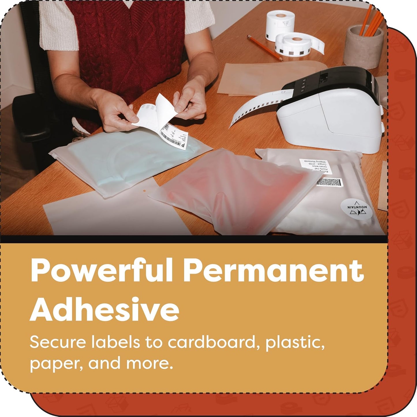 Aegis Adhesives - Compatible Label Replacement for Brother DK-1209 (1.1" X 2.4”) Address & Barcode, Use with QL Label Printers - 12 Rolls + 1 Frame