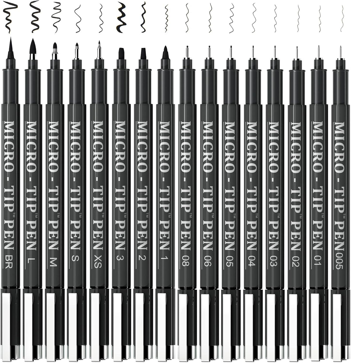 16 Pack Calligraphy Pens, Hand Lettering Pens, Brush Markers Black Ink for Beginners Writing, Lettering, Journaling, Art Drawing, Signature, Illustrations and Office School Supplies