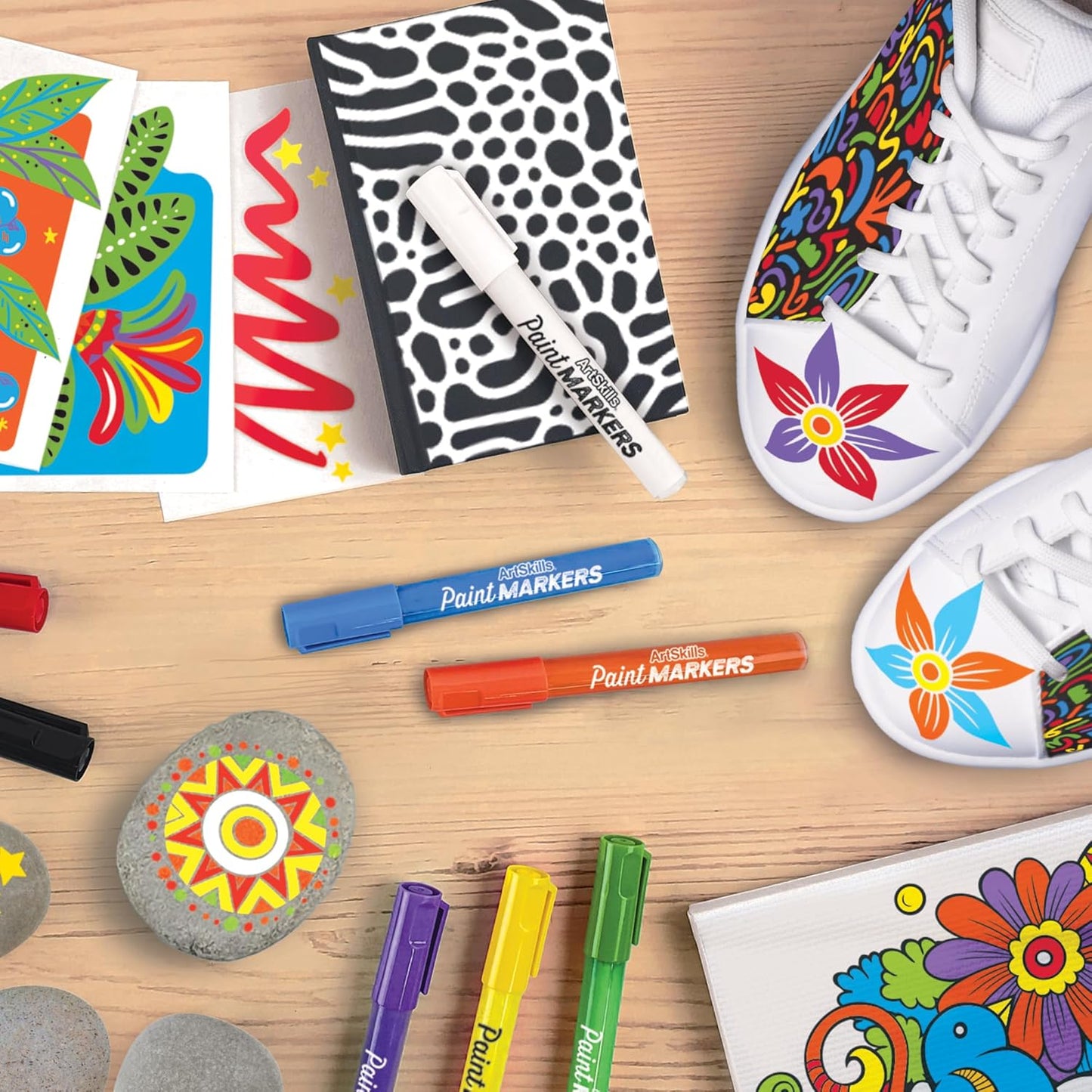 ArtSkills Acrylic Paint Pens, Washable Paint Markers for Kids & Adults, Rock Painting, Wood Crafts, Canvas, Ornaments, 8 Count