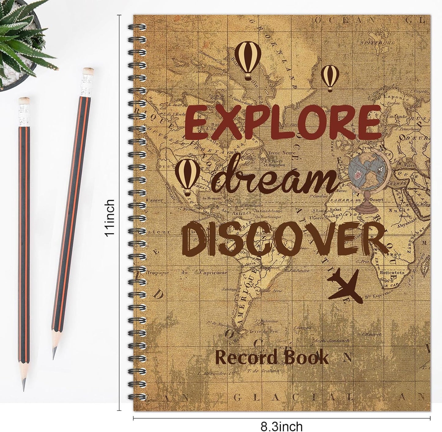 Faccito 8.3'' x 11'' Teacher Record Book 2025 Grade Book Undated Attendance Register Class Student Roster Monthly Reminder Grading Chart Gift for Elementary Classroom School Office(Map Style)