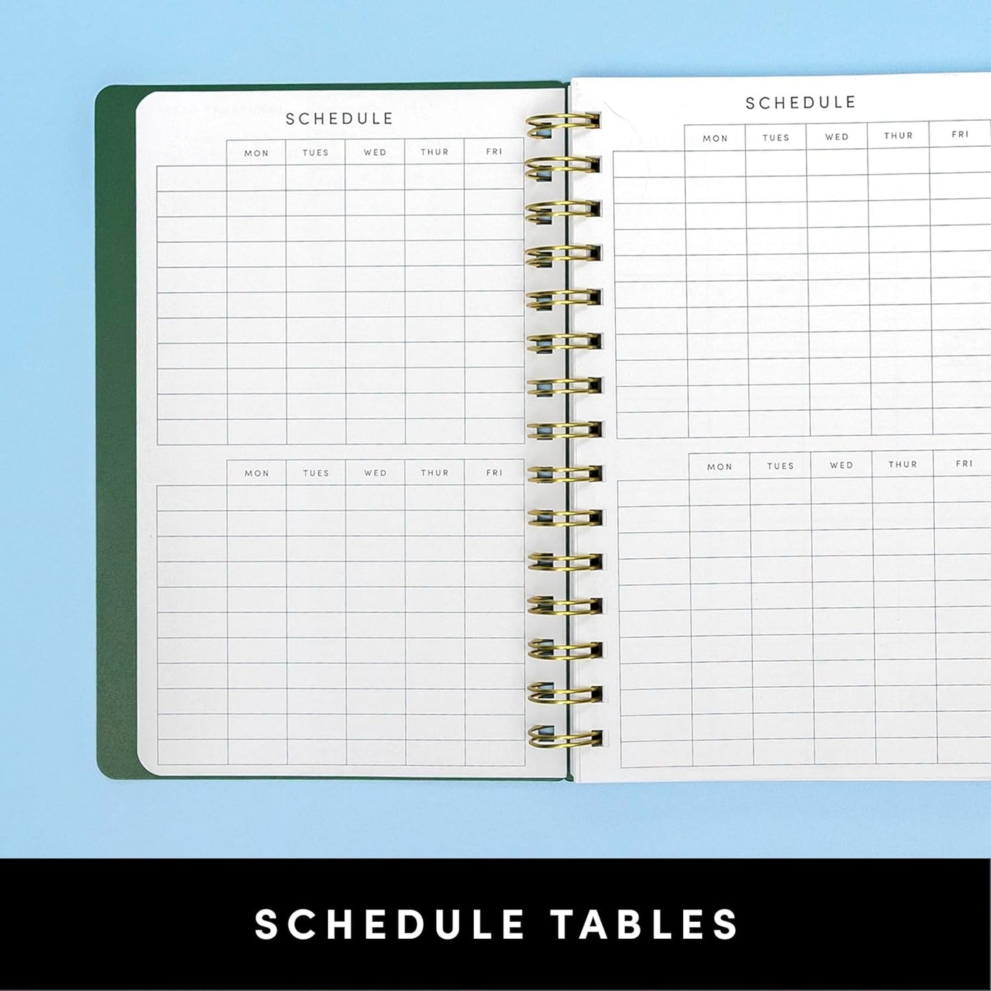 PAPERAGE 17 Month Academic Planner 2025-2026, Weekly & Monthly Spreads, August 2025 - December 2026, Small (5 in x 8 in), Dark Green