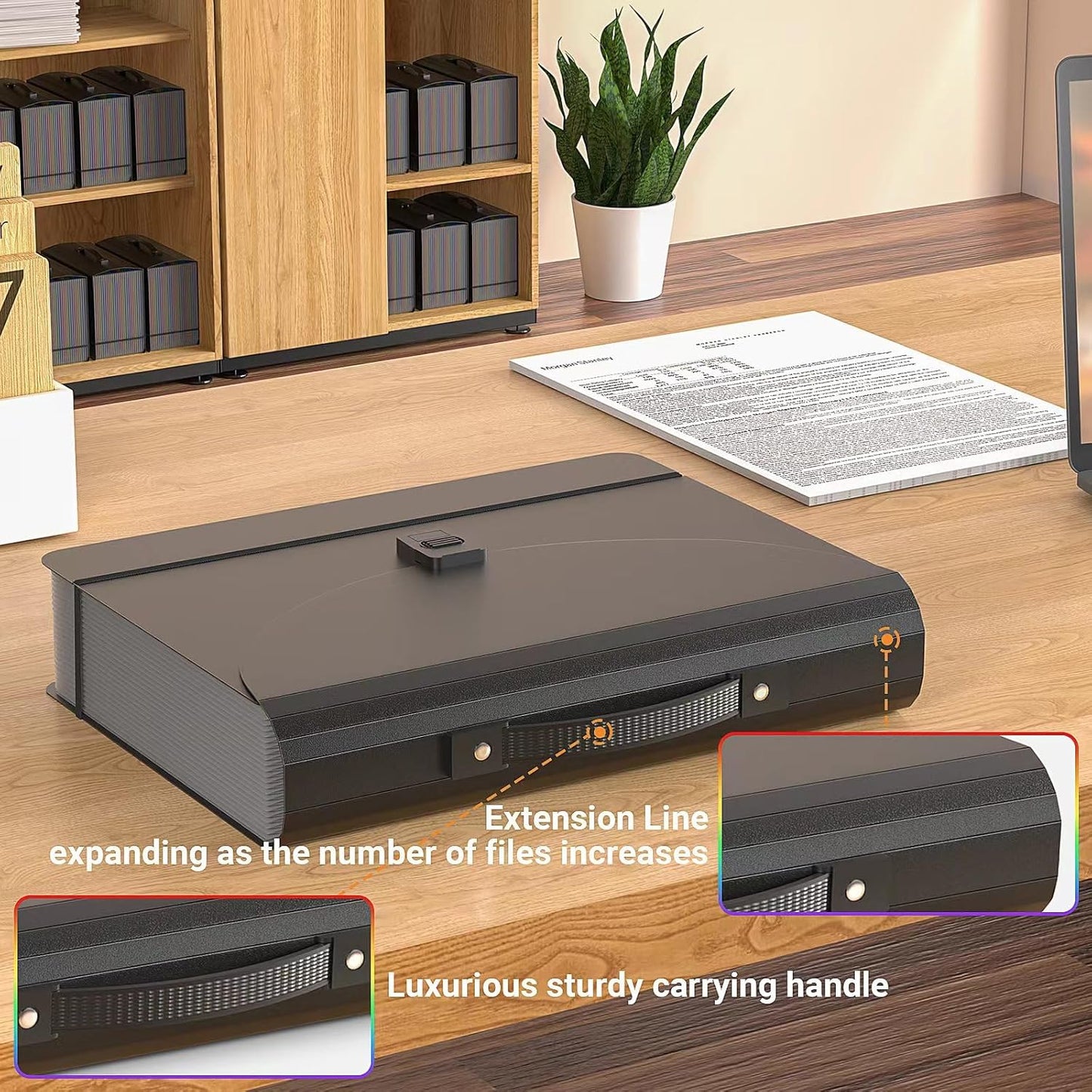 25 Pockets Expanding File Folders,Portable Accordion File Organizer,Expandable File Folder,Bill,Paper Receipt,Document Organizer,Plastic Accordian Filing Box,Colored Tabs,A4/Letter Size