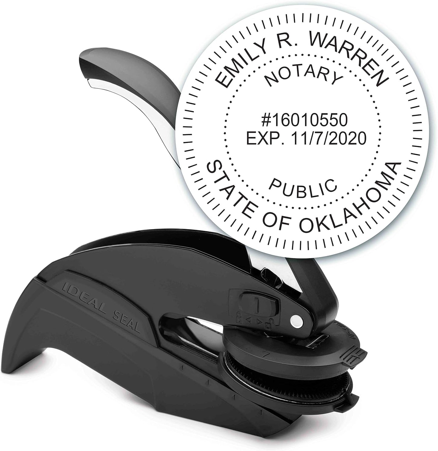 Notary Seal Round Embosser for Oklahoma State - Includes Gold Burst Seal Labels (50 Count)