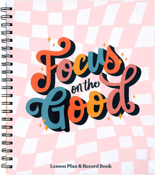 Renewing Minds, Groovy Pink & White Checkerboard Lesson Plan & Record Book