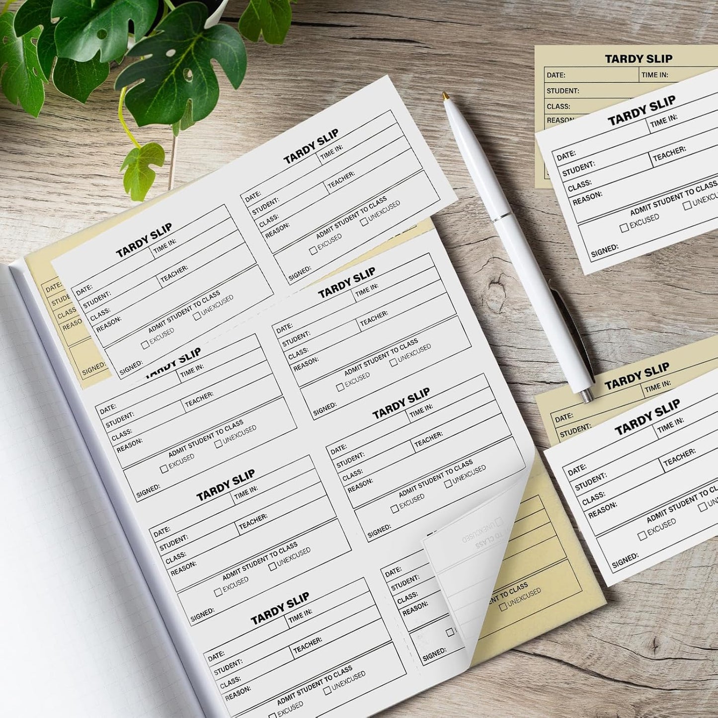 gisgfim Tardy Slip Book with Carbonless Duplicates in Easy Removal Fold and Tear Tardy Slips Per Book Register Copy Notebook for Student Late Arrivals School Supplies Teacher 400 Pcs/Pad (1 Pad)