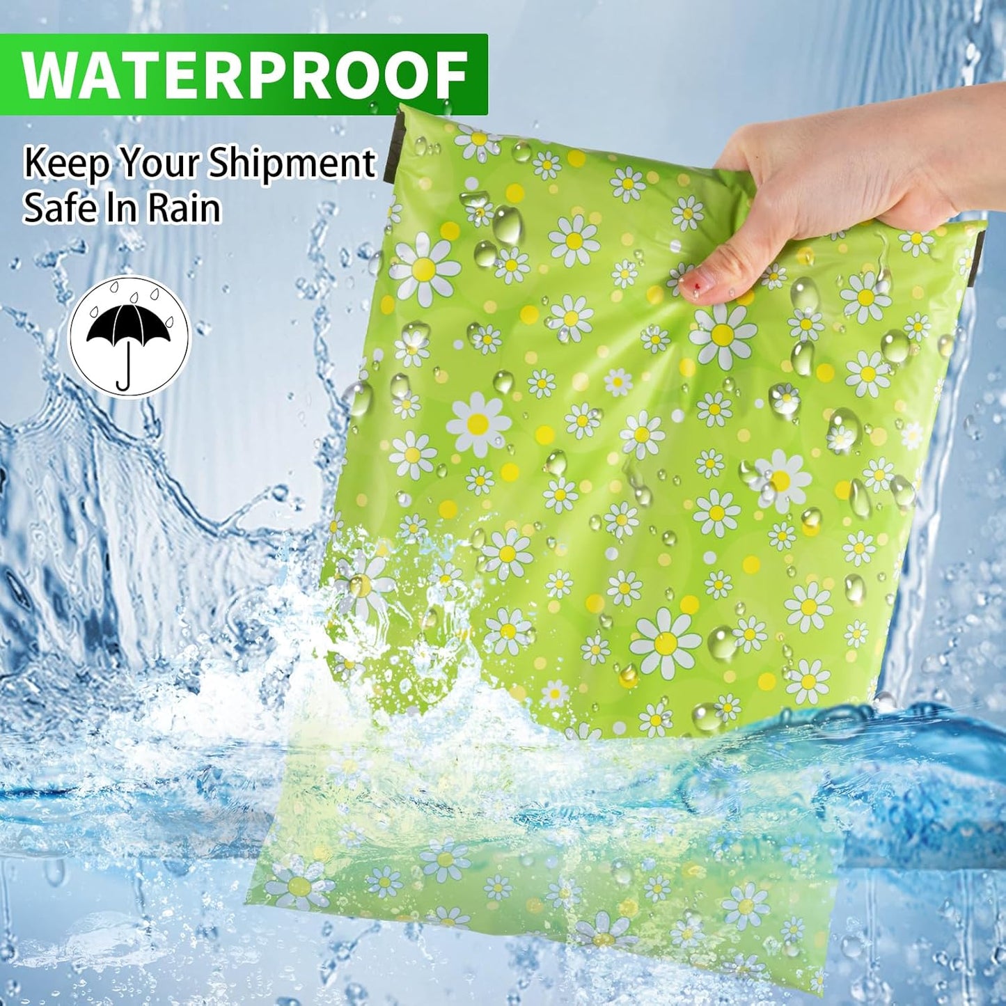 Oududianzi Poly Mailers 6X9, 100Pack Shipping Bags, Fashion Shipping Envelopes, Plastic Packaging Bags, Self-Seal Polymailers, Mailing Poly Bags for Business, Clothing (Daisy)