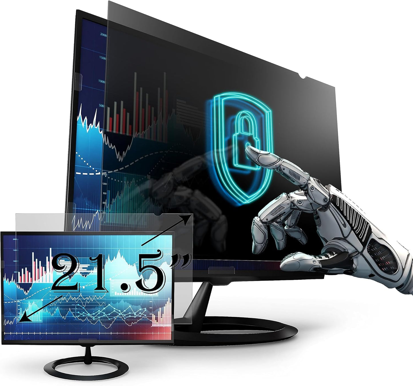Privacy Screen Filter for 21.5 Inches (Screen Measured Diagonally) Desktop Computer Widescreen Monitor, Screen Filter size is 18.7 inch width x 10.5 inch height