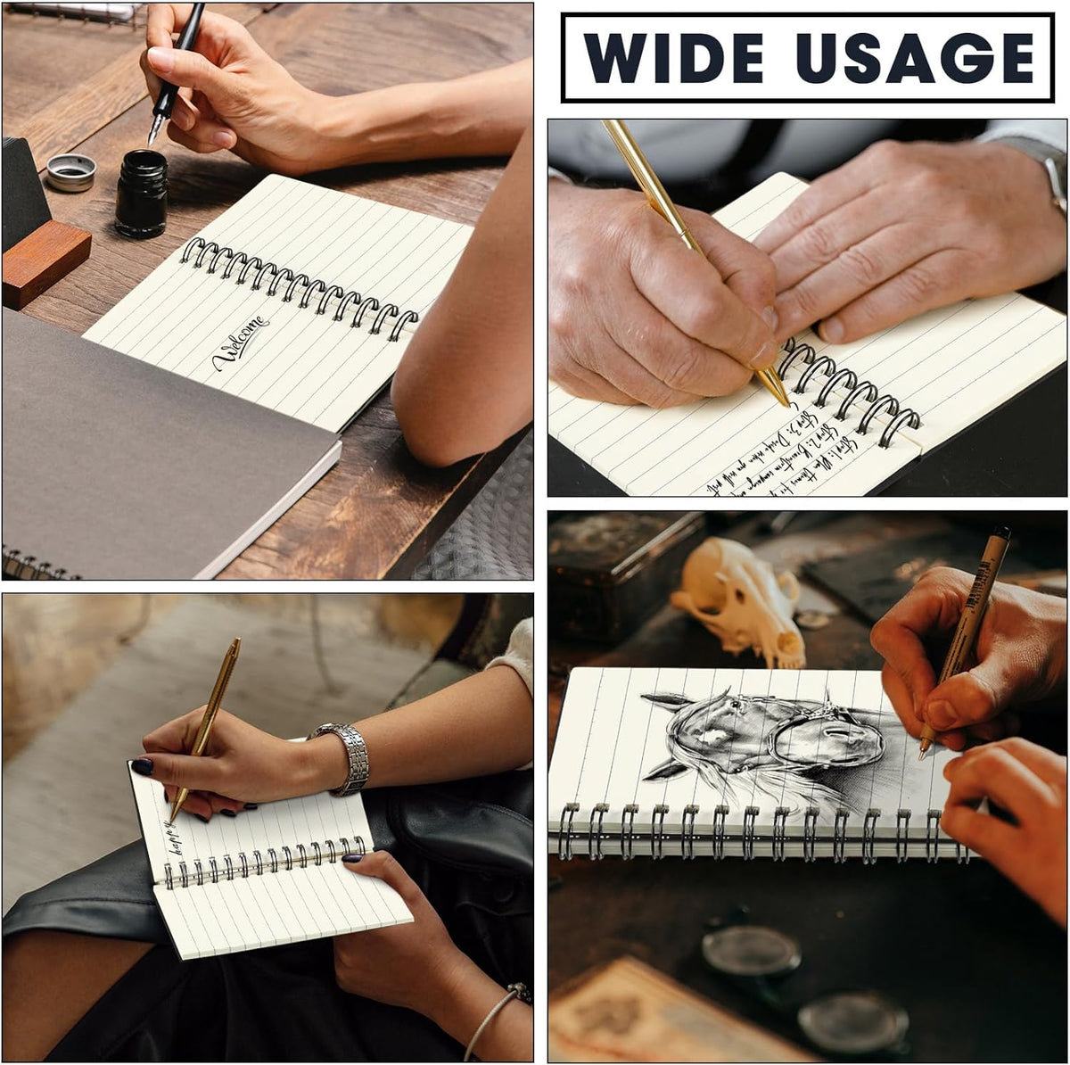 Jutom 150 Pcs Small Spiral Notebooks Memo Pads 3x5 Bulk Small Pocket Notebooks Mini Notepads with Lined Pages Mini Journals for Office Back to School Work Writing Supplies, 120 Pages (Black)