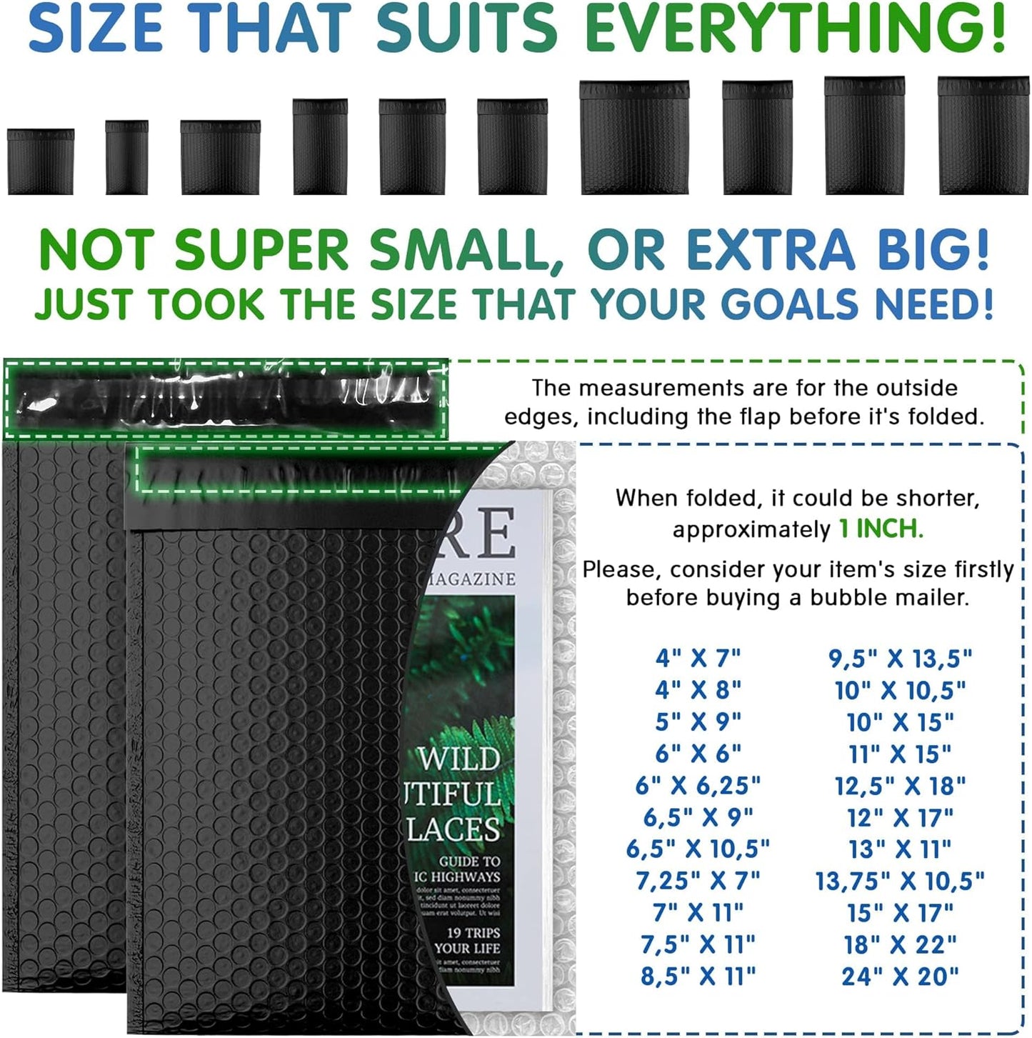 Matte Black Poly Bubble Mailers Self Seal, 7.25 x 11 Inch. Pack of 300 Bubble Packaging Envelopes for Shipping. Durable Padded Envelopes Waterproof. Self Seal Padded Mailers. Shipping Packages