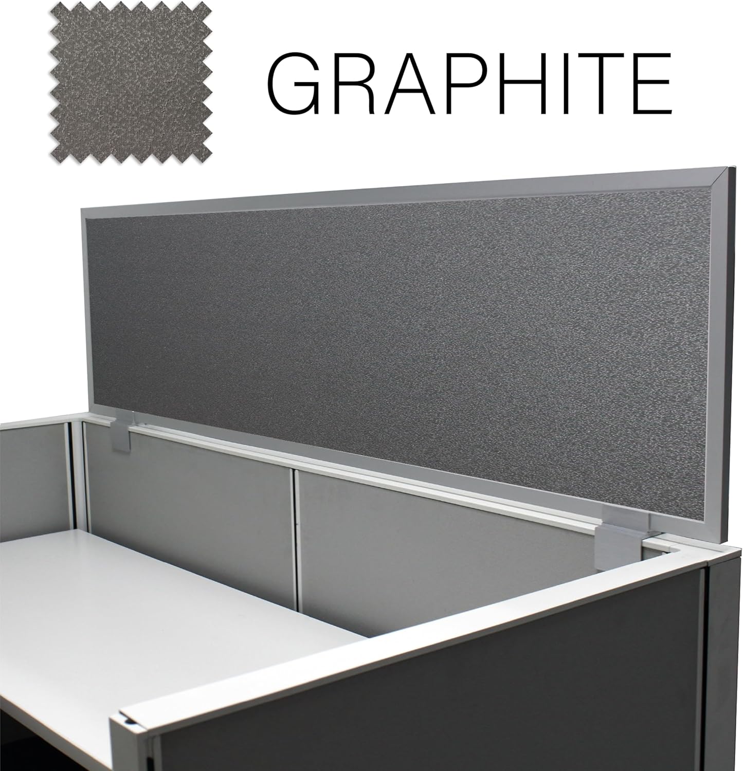 OBEX Acoustical Cubicle Privacy Screen Extender Desk Panel & Office Divider, Add Separation & Block Noise, 24" x 48", Graphite